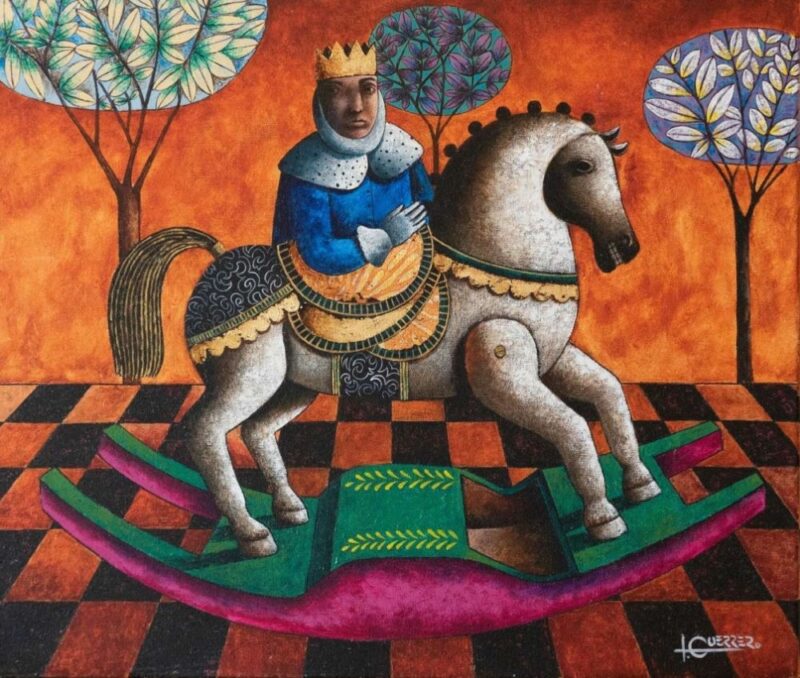 Cabalgando entre arboles - Medidas: 50 x 60 cm