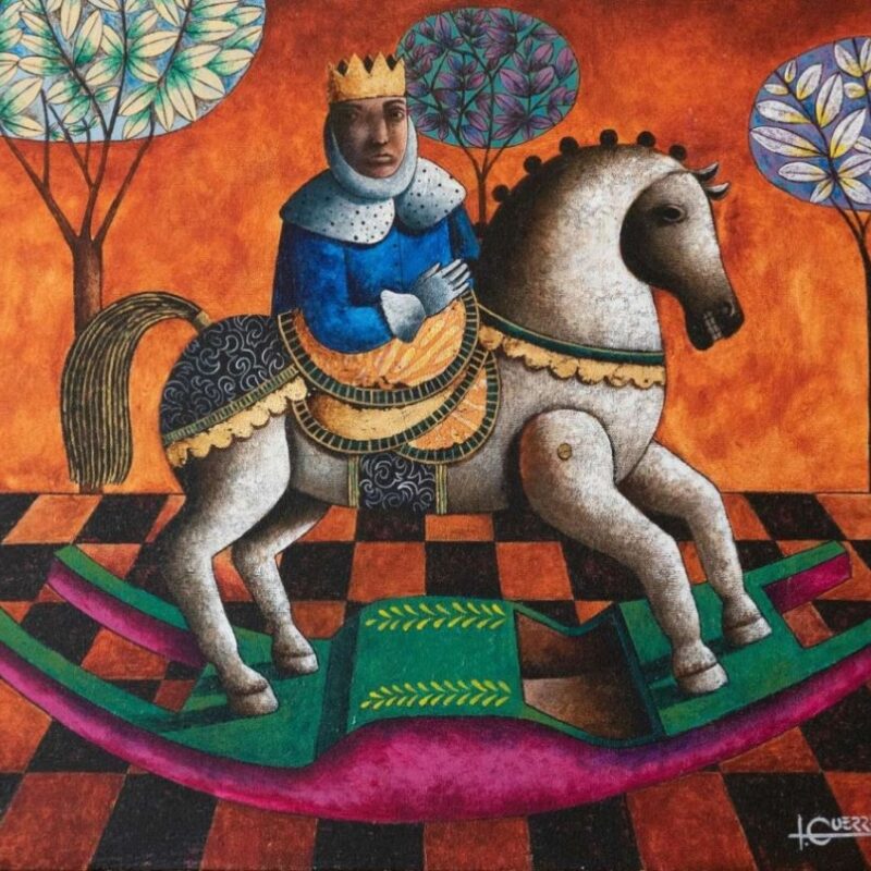 Cabalgando entre arboles - Medidas: 50 x 60 cm