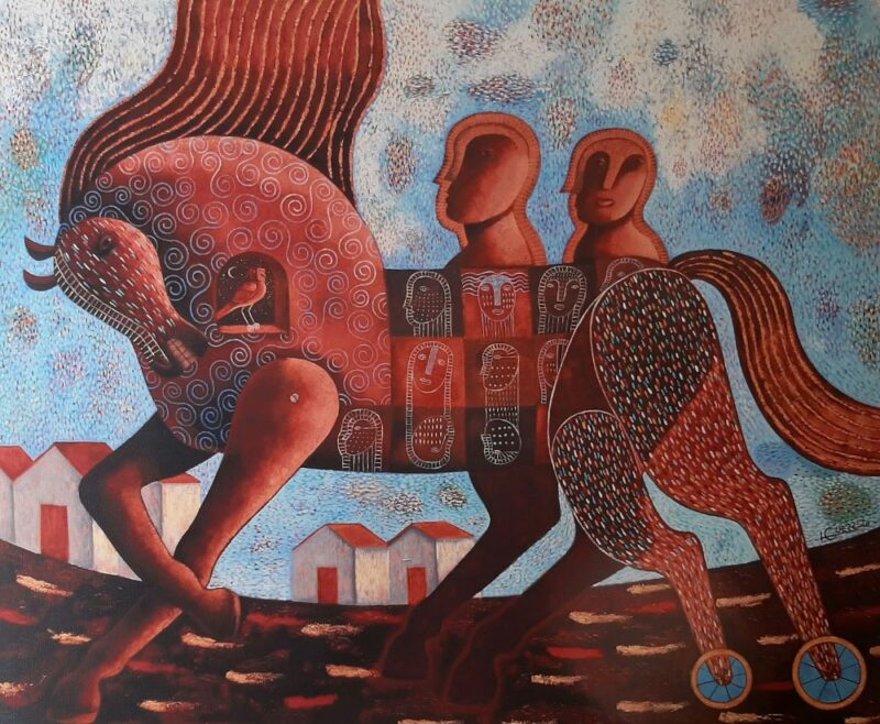 Caballito Con Pasajeros II - 52.5 x 44.5 cm