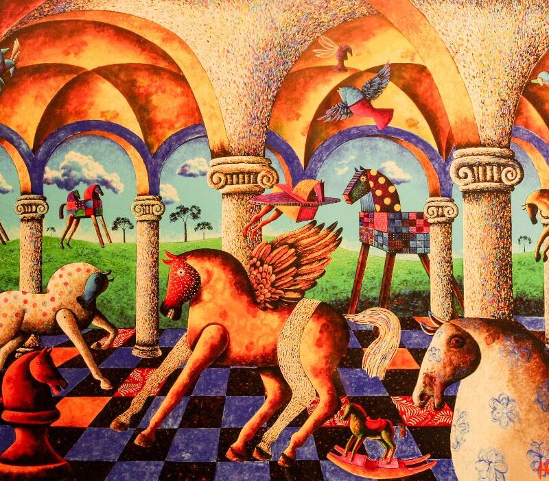 El palacio de los colores y los caballos - 50 x 70cm