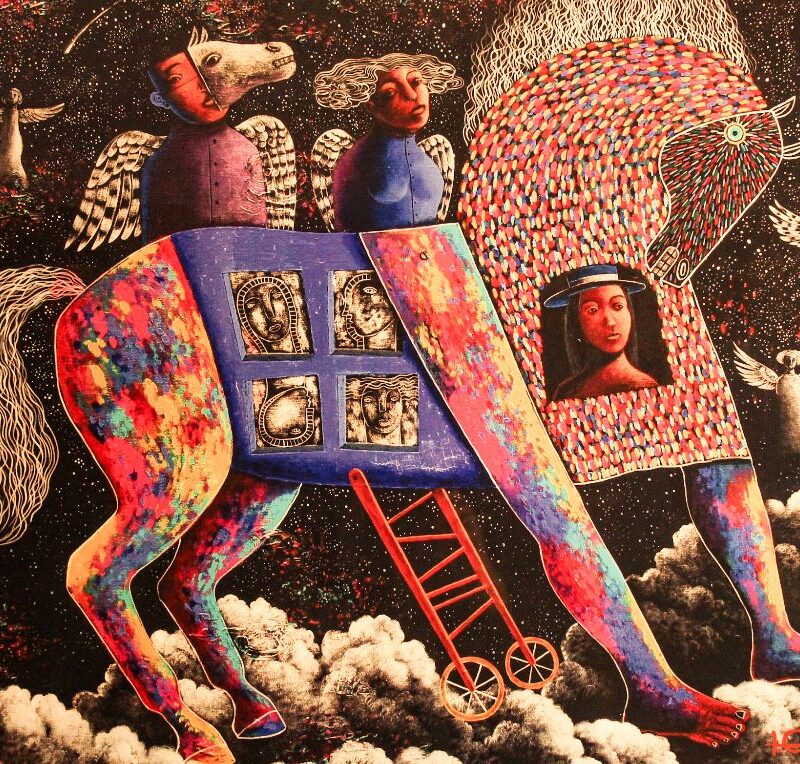 Espiritus en el cielo - 50 x 63 cm